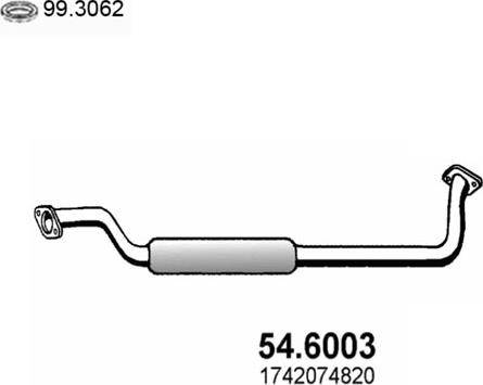 ASSO 54.6003 - Средний глушитель выхлопных газов autodif.ru