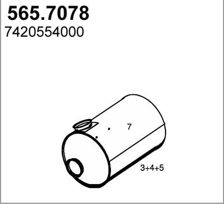 ASSO 565.7078 - Средний / конечный глушитель ОГ autodif.ru