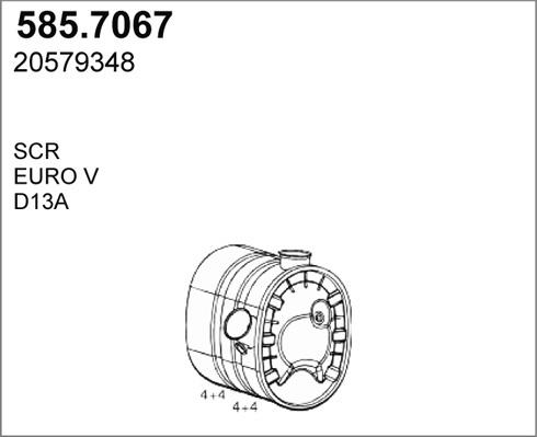ASSO 585.7067 - Средний / конечный глушитель ОГ autodif.ru