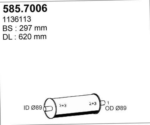 ASSO 585.7006 - Средний / конечный глушитель ОГ autodif.ru