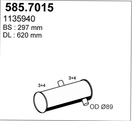 ASSO 585.7015 - Средний / конечный глушитель ОГ autodif.ru