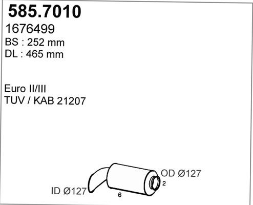 ASSO 585.7010 - Средний / конечный глушитель ОГ autodif.ru