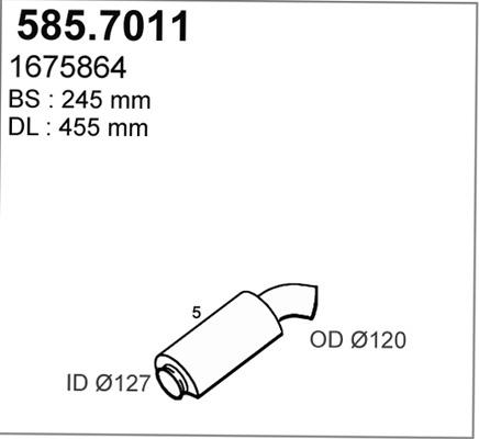 ASSO 585.7011 - Средний / конечный глушитель ОГ autodif.ru