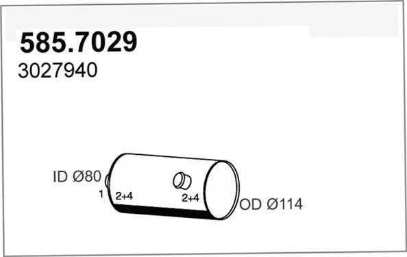 ASSO 585.7029 - Средний / конечный глушитель ОГ autodif.ru