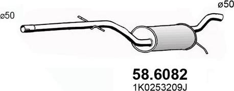 ASSO 586082 - Средний глушитель выхлопных газов autodif.ru