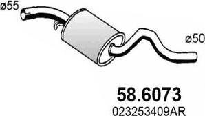 ASSO 58.6073 - Средний глушитель выхлопных газов autodif.ru