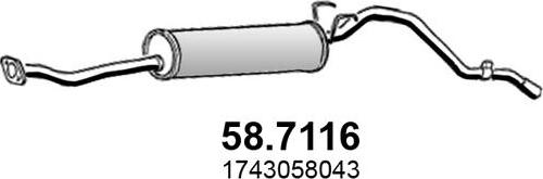 ASSO 58.7116 - Глушитель выхлопных газов, конечный autodif.ru