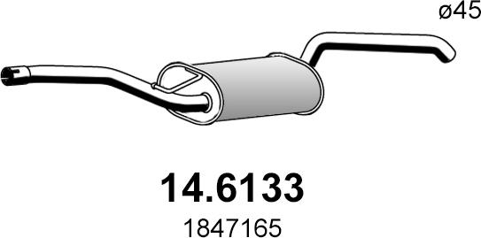ASSO 14.6133 - Средний глушитель выхлопных газов autodif.ru