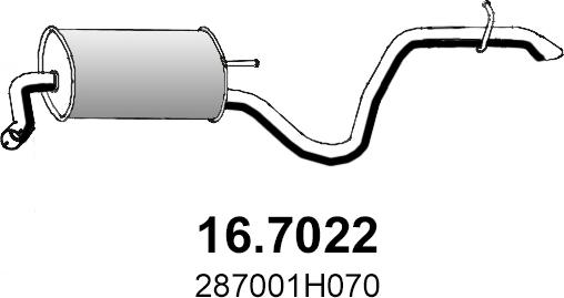 ASSO 16.7022 - Глушитель выхлопных газов, конечный autodif.ru