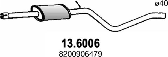 ASSO 13.6006 - Средний глушитель выхлопных газов autodif.ru