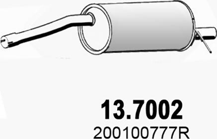 ASSO 13.7002 - Глушитель выхлопных газов, конечный autodif.ru