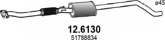 ASSO 12.6130 - Средний глушитель выхлопных газов autodif.ru