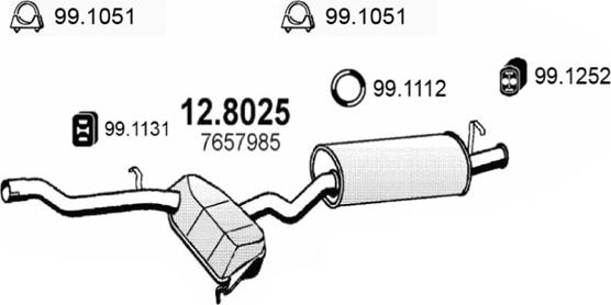 ASSO 12.8025 - Средний / конечный глушитель ОГ autodif.ru