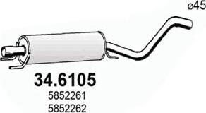ASSO 34.6105 - Средний глушитель выхлопных газов autodif.ru