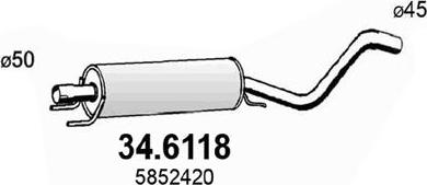 ASSO 34.6118 - Средний глушитель выхлопных газов autodif.ru