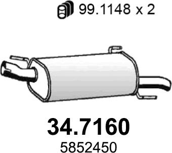 ASSO 34.7160 - Глушитель выхлопных газов, конечный autodif.ru