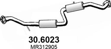 ASSO 30.6023 - Средний глушитель выхлопных газов autodif.ru