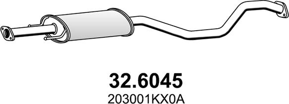 ASSO 32.6045 - Средний глушитель выхлопных газов autodif.ru