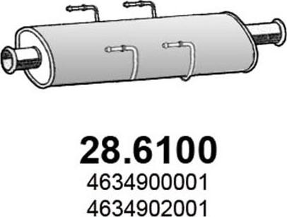 ASSO 286100 - Средний глушитель выхлопных газов autodif.ru