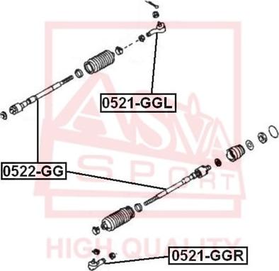ASVA 0521-GGL - Наконечник рулевой тяги перед лев autodif.ru