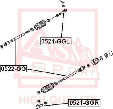 ASVA 0521-GGR - Наконечник рулевой тяги | прав | autodif.ru