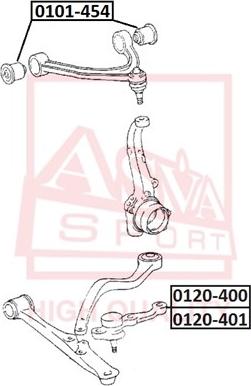 ASVA 0120-400 - Опора шаровая перед прав Asva 0120-400 autodif.ru
