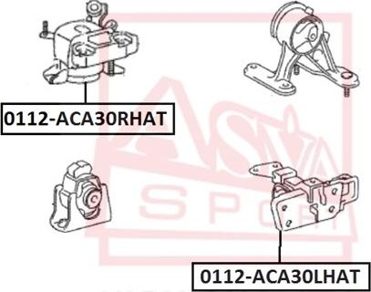 ASVA 0112-ACA30LHAT - Подушка, опора, подвеска двигателя autodif.ru