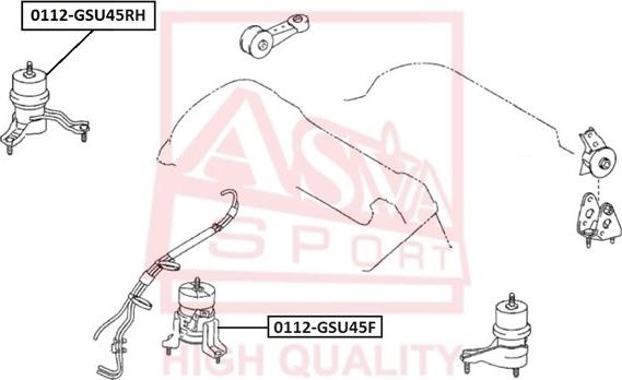 ASVA 0112-GSU45RH - Подушка, опора, подвеска двигателя autodif.ru