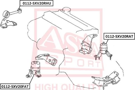 ASVA 0112-SXV20FAT - Подушка, опора, подвеска двигателя autodif.ru