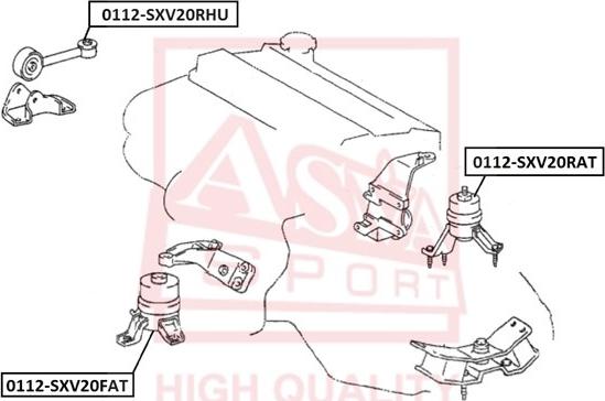 ASVA 0112-SXV20RAT - Подушка, опора, подвеска двигателя autodif.ru