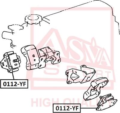 ASVA 0112YF - Подушка, опора, подвеска двигателя autodif.ru