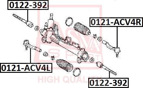 ASVA 0121-ACV4L - Наконечник рулевой тяги, шарнир autodif.ru