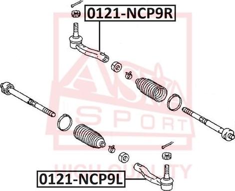 ASVA 0121-NCP9L - Наконечник рулевой тяги, шарнир autodif.ru