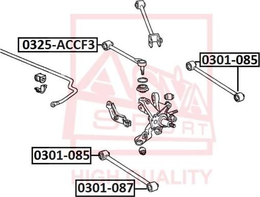 ASVA 0325-ACCF3 - Тяга задняя поперечная с шаровой HONDA HONDA ACCORD CF3/CF4/CF5/CL1/CL3 1998-200 autodif.ru
