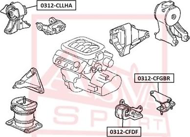 ASVA 0312-CFDF - Подушка, опора, подвеска двигателя autodif.ru