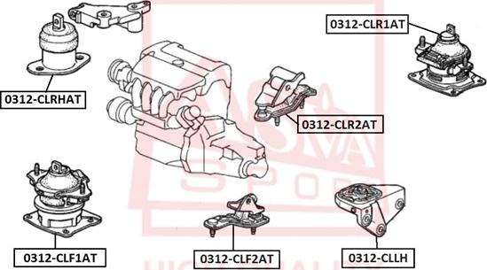 ASVA 0312-CLF2AT - Подушка, опора, подвеска двигателя autodif.ru