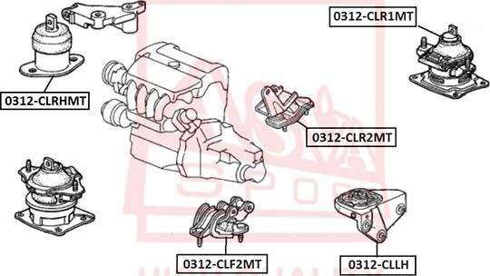 ASVA 0312-CLF2MT - Подушка, опора, подвеска двигателя autodif.ru