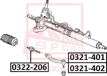 ASVA 0321-402 - Наконечник рулевой тяги, шарнир autodif.ru