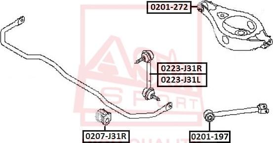 ASVA 0207-J31R - Втулка стабилизатора зад прав/лев autodif.ru
