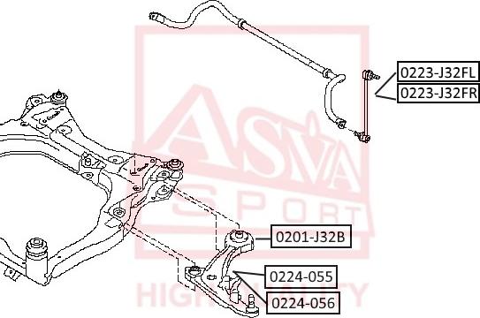 ASVA 0223J32FL - Тяга / стойка, стабилизатор autodif.ru