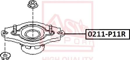 ASVA 0211-P11R - Опора стойки амортизатора, подушка autodif.ru