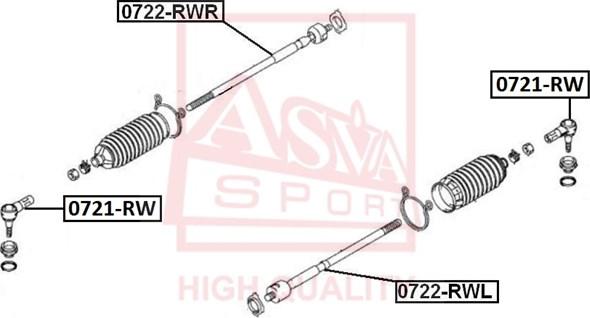 ASVA 0722-RWR - Осевой шарнир, рулевая тяга autodif.ru