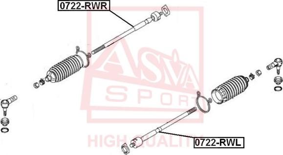 ASVA 0722-RWL - Осевой шарнир, рулевая тяга autodif.ru