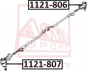 ASVA 1121-806 - Наконечник рулевой тяги, шарнир autodif.ru