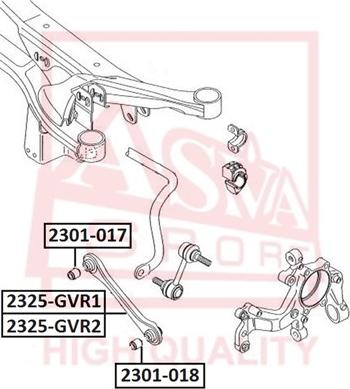 ASVA 2301-017 - Сайлентблок, рычаг подвески колеса autodif.ru