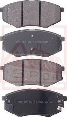 ASVA AKD-12102 - Тормозные колодки, дисковые, комплект autodif.ru