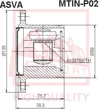 ASVA MTIN-P02 - Шрус внутренний перед прав Asva MTIN-P02 autodif.ru