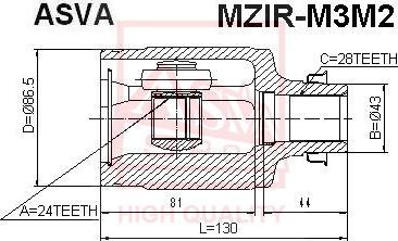 ASVA MZIR-M3M2 - Шарнирный комплект, ШРУС, приводной вал autodif.ru