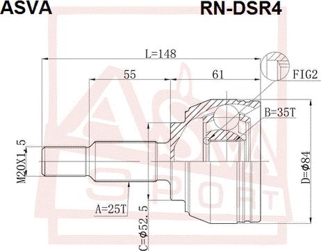 ASVA RN-DSR4 - Шарнирный комплект, ШРУС, приводной вал autodif.ru