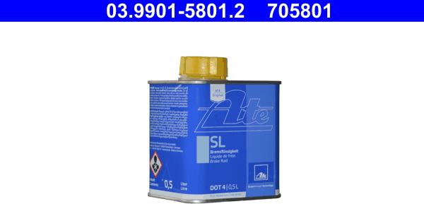ATE 03.9901-5801.2 - А/з_Тормозная жидкость 0.5 литр SL DOT4 autodif.ru
